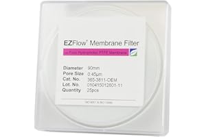 FOXX LIFE SCIENCES EZFlow Hydrophobic PTFE Membrane Filters, 0.45um, 90mm Diameter Filter Discs, 25/PK