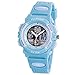 PASNEW Boys Girls Waterproof Sport Digital Watch Dual Time Display Watches (Azure)
