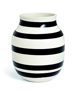 Kähler Omaggio Vase, Keramik, Schwarz-Weiß 20 x 16,5 cm