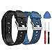 MoKo Band for Fitbit Charge HR, [2 Pack] Premium Soft Rubber Adjustable Replacement Strap for Fitbit Charge HR Fitness Wristband, Large Size, Black & Dark Blue