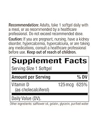 Nature 's Way Vitamina D3 5000 IU Softgel, 240 Count