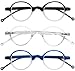 READING GLASSES 3 Pack Affordable Professor Round Two Tone Reading Glasses for Men and Women +1.75