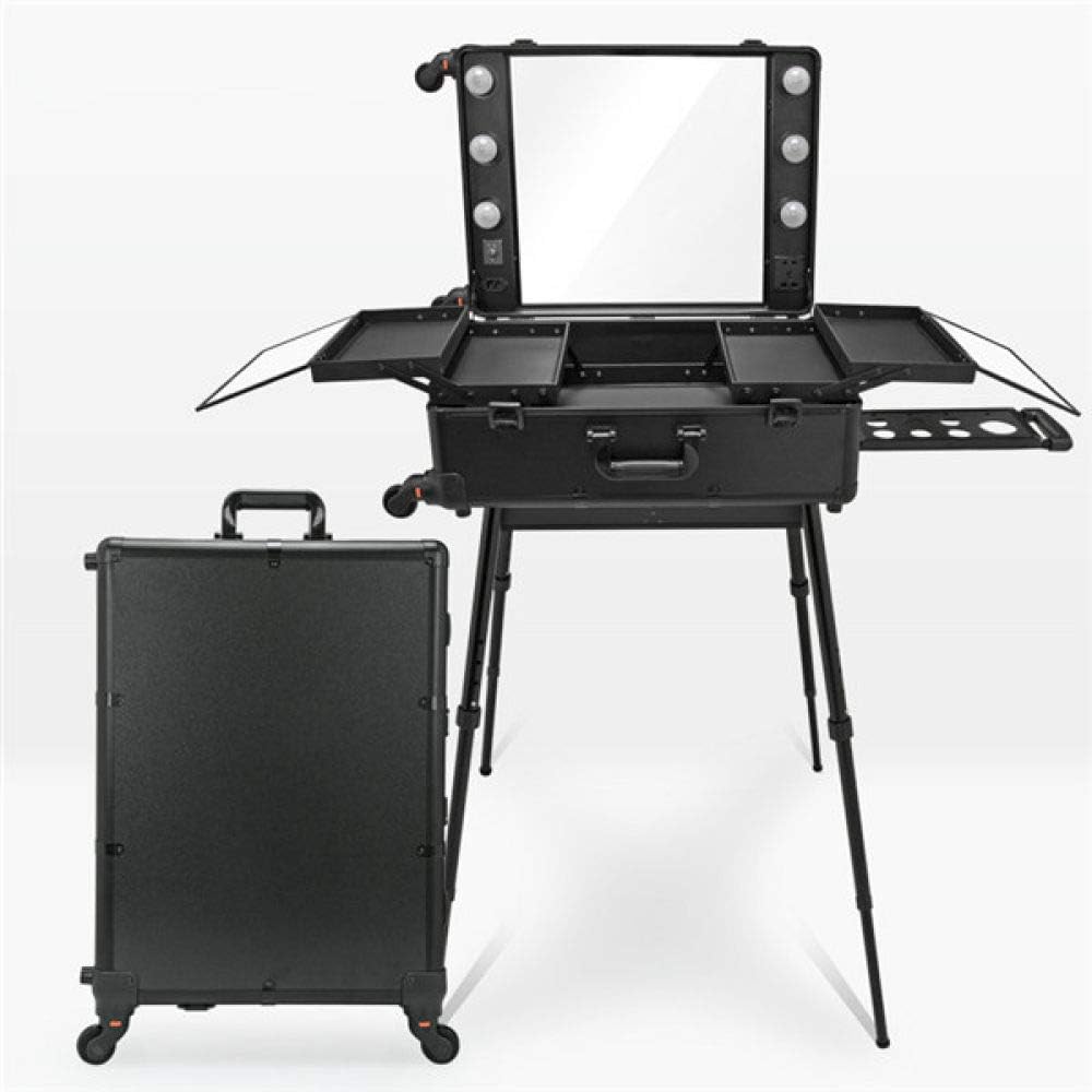 LKU Tovaglia Vanity Makeup Train Table with 4 Rolls Portable Makeup