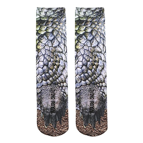 Unisex Adult Animal Paw Crew Socks - Sublimated Print - Alligator