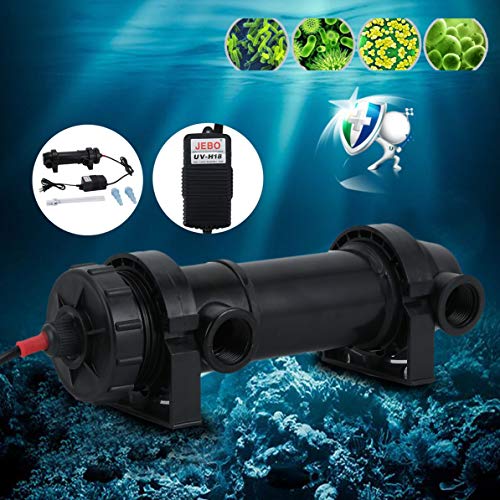 DoMoment 18W Aquarium UV Sterilizer Lamp Light Clarifier Water Cleaner Pond Tank Fountain Reef Pump Filter US Plug