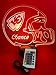 KC Chiefs NFL Light Up Lamp LED Personalized Free Kansas City Football Light Up Light Lamp LED Table Lamp, Our Newest Feature - It's WOW, With Remote 16 Color Options, Dimmer, Free Engraved Great Gift