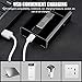 Cigarette Case Box with Electric Lighter, AUOKER 20PCS Metal USB Separable Rechargeable for Whole Package Cigarettes, Flameless Windproof with USB Cable