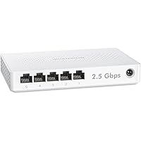 BrosTrend 5 Port 2.5Gb Ethernet Switch, Multi-Gigabit Unmanaged Network Switch for Gaming, NAS, PC, 2.5G Ethernet Splitter Hu