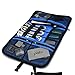 Patu Roll Up Electronics Accessories Travel Gear Organizer Case, Portable Universal External Batteries Hard Drives Cables Cosmetics Kit Bag, Navy