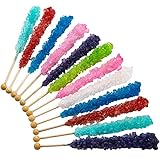 Kicko 6.5 Inch Crystal Rock Candy Stick - 1 Bag of Fruit-Flavored Lollipops for Party Favors, Cake Decorations, Novelty Supplies or Treats for Halloween, Christmas, Baby Showers, Gender Reveal