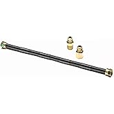 Dreffco High-Capacity Gas Flex Line, for NG or LP Fire Pits, 24'' x 1/2'' | Black, Non-Whistle, Flexible, Stainless Steel Hose, For Fire Pit, Fireplace, Dryer, NG or LP Compatible, Easy Installation
