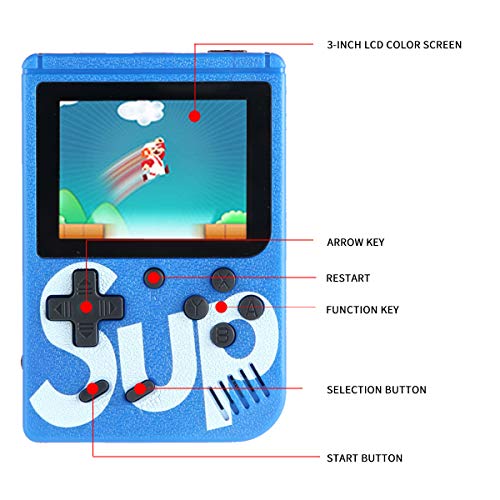 Leegoal Handheld Game Console,Classic Retro Video Gaming Player Colorful LCD Screen USB Rechargeable Portable Game Console with 400 Classic Old Games Best Toy Gift for Kids - Thumbnail 7