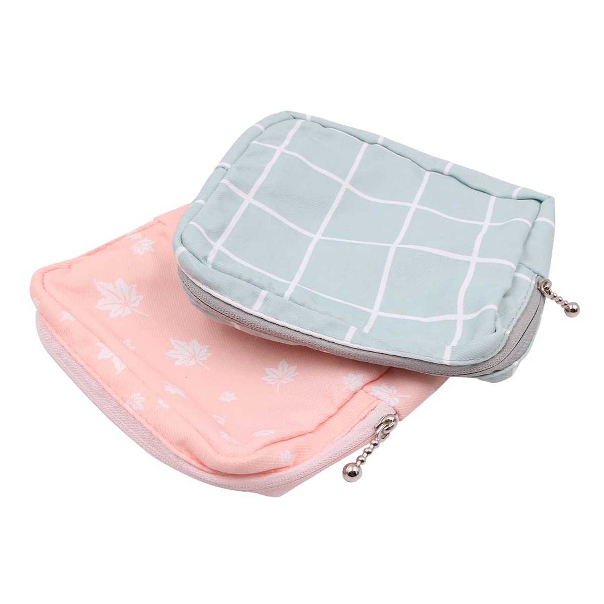 Namvo 2Pcs Mini Sanitary Napkin Bag, Waterproof Menstrual Pad Bag Zipper Pouch Sanitary Napkin Bag Portable Teen Girls Menstrual Bag Zipper Purse for Women Teen Girls School Travel Feminine Produc
