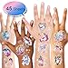 Cute Magic Animals Temporary Tattoos for Children Kids Girls(45Sheets),Konsait Great Girls Fake Stickers Waterproof Rainbow Kids Birthday Party Favors Decorations Birthday Party Gift Bag Fillers