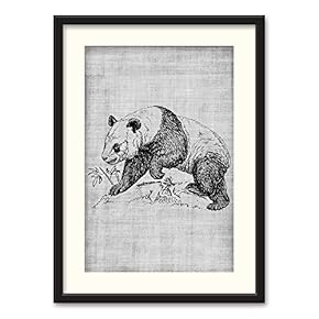 Black Paper Framed Canvas Wall Art for Living Room, Bedroom Beasts Black and White Canvas Prints for Home Decoration Ready to Hanging - 23x31 inches