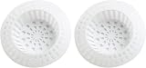 fiXte White Plastic Sink Strainer 70mm Diameter Pack of 2 Kitchen Waste Stopper view 1