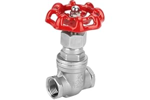 Akozon G1/2" Gate Valve Stainless Steel Heavy Duty Two-Way Direction Rotary Sluice Valve for Water Oil Gas Steam