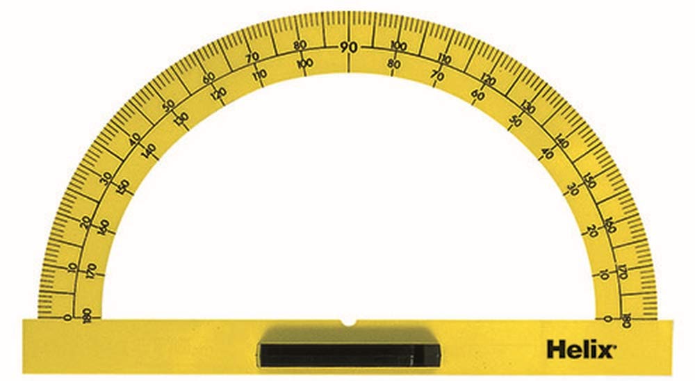 Helix 180 degree Blackboard and Whiteboard Protractor