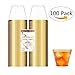 Aeiniwer Syllux 100 Gold Rimmed Plastic Cups, 9 Oz., Wedding Disposable Cups