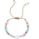 EQUBIO Women’s Adjustable Miyuki Beaded Bracelet, Handmade Double Row Braided Design, Durable Minimalist Jewelry for Everyday Wear, Party and Gift