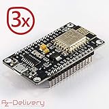 AZDelivery ⭐⭐⭐⭐⭐ 3 x NodeMcu WiFi Lua Lolin V3 ESP8266 ESP-12E Development Board with CH340 Including Free eBook!