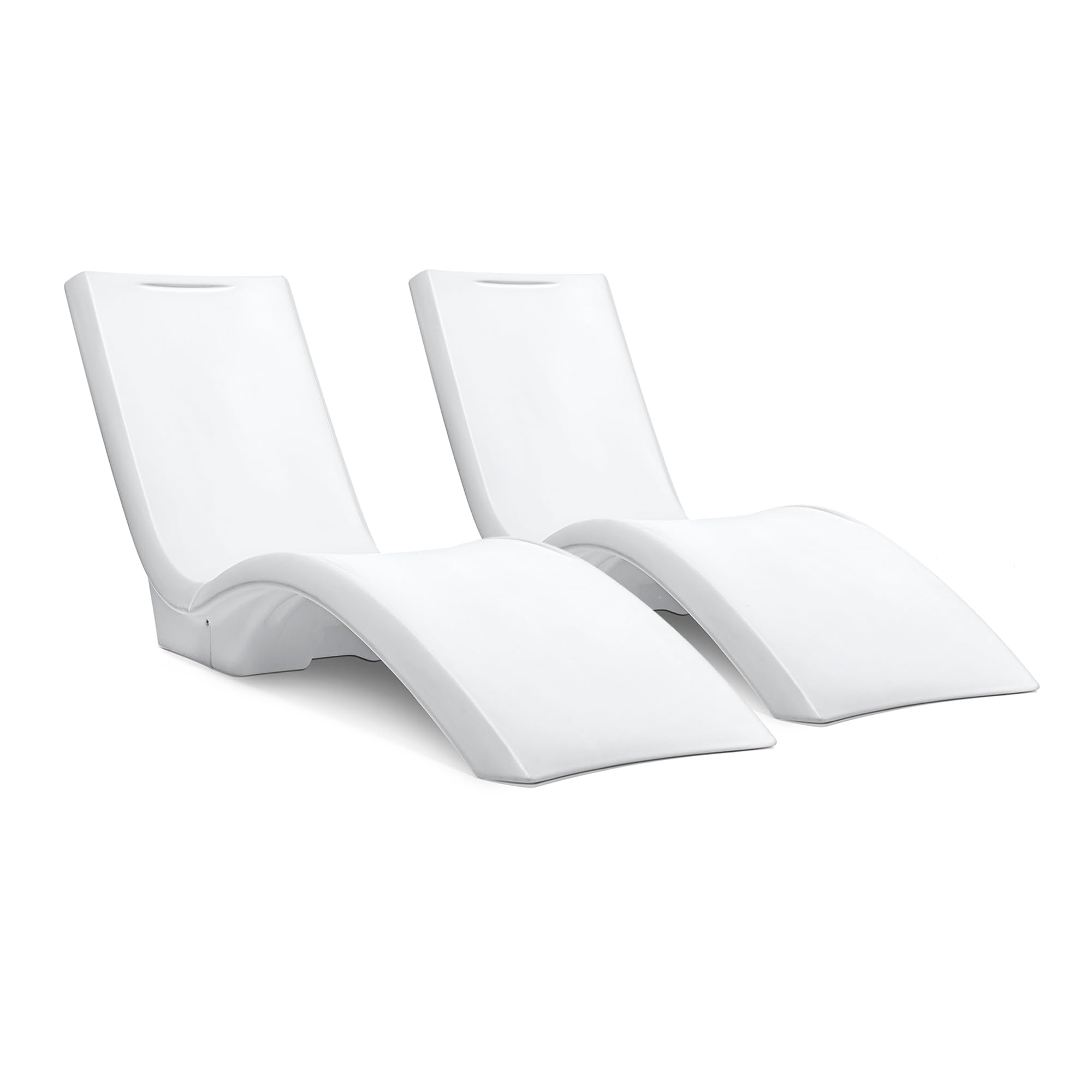 Photo 1 of Step2 Vero Pool Lounger 2 Pack, Outdoor/Indoor Waterproof Patio Furniture, Pool Lounge Chairs, Use in Pools Up to 12 Inches of Water or Poolside Ledge, Made of Durable Plastic, Weighted, White