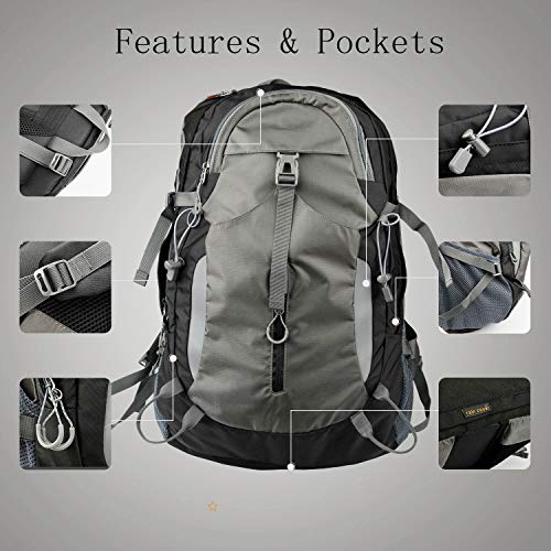 SoarOwl Hiking Backpack 45L -Travel & Hiking Camping Backpack with Waterproof Rain Cover Outdoor Backpacking Daypack for Men and Women