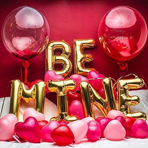 foci cozi Bachelor party Decoration BE MINE Balloon Decorations, BE MINE Letter Balloon With Heart Balloons, Bobo Balloons,Great for Champagne Bar/Bachelor party/Bubbly Bar/Wedding/Bridal Shower
