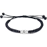 silwaver Sterling Silver Initial Bracelets for Love, Monogram Inspirational Gifts Letter Bracelets for Man Woman Siter Friend, Memorial Day Gifts for Hubby Wifey Valentine's Day