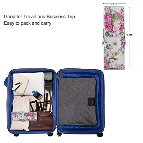 Makeup Brush Case Holder, PU Leather Organizer Storage Make up Brushes Tool Home or Travel Use - Thumbnail 4