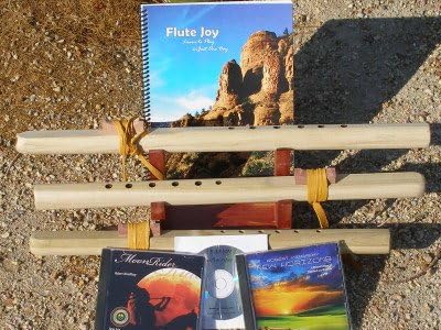 3 Unfinished A, G &amp; F#, 6 hole Windpony Poplar Flutes with book &amp; 3CDs Starter Set (Retail Value $149.95) - Books and CDs