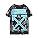 CHAIRUIY Men's Off OW Tide Brand Personality Arrow Snowflake T-Shirt Black