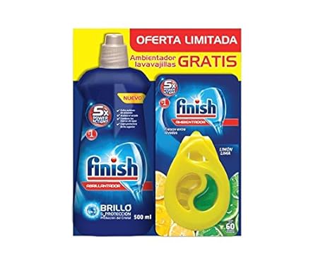 Finish Klarspüler für Spülmaschine, normaler Duft Regelmäßig 500 ml abrillantador + 60 lavados ambientador bunt