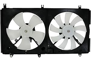 TRQ Radiator Dual Cooling Fan Assembly Compatible with 2004-2009 Mitsubishi Galant MI3115120