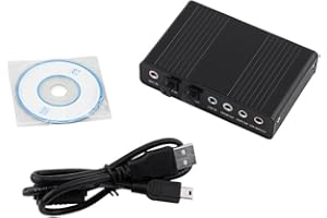 USB Sound Card, External Digital Audio Adapter with Optical SPDIF Output, Optical Audio Adapter for Home Theater, PC Gaming, 