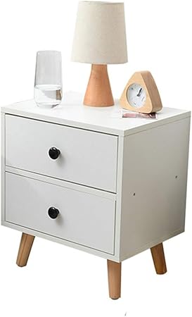 Jjzxt Drawers Nightstand Set Of 2 Bedroom Bedside End Table With 2 Large Drawers And Vintage Brass Alloy Handles White Amazon Co Uk Kitchen Home