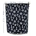 KINGSO Fabric Foldable Round Laundry Basket Hamper Closet Storage Bin Bag 4434.5cm