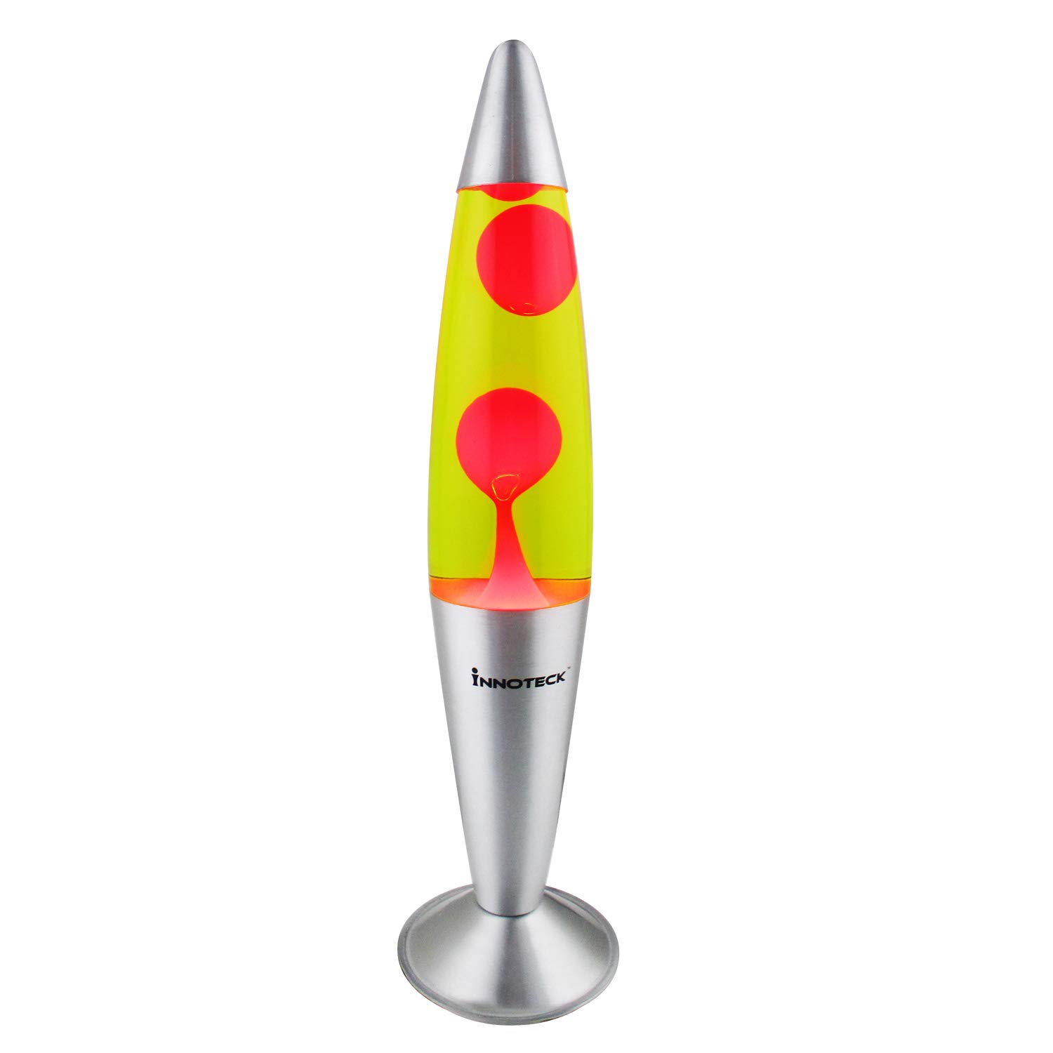 INNOTECK 16" Soothing Motion Lava Lamp for Relaxation Red Wax/Yello Liquid, 25 W, Yellow