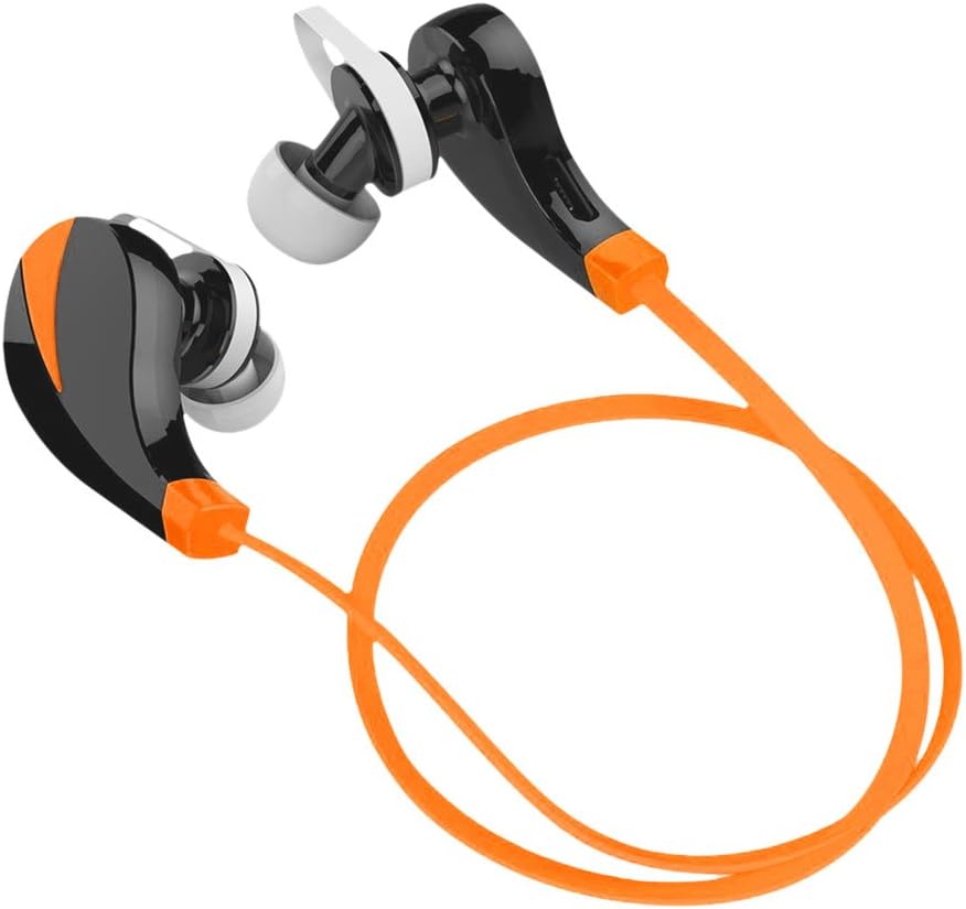 7dayshop Sport V4.0+EDR Bluetooth Wireless Sport Stereo Earbuds Headphones Headset with Mic - Sun Orange