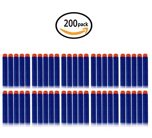 Darius 200pcs Toy Gun Bullet Darts Round Head for Children Blasters (Blue)