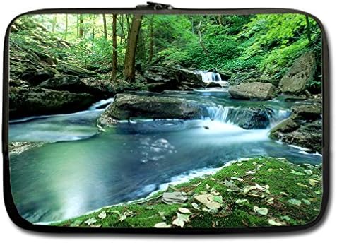 JIUDUIDODO Custom Independence Day Best Gift Beauteous Forest Water Resistant Neoprene Computer Bag Sleeve for Laptop 15" (Twin sides)