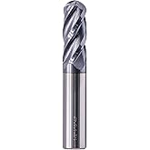 BestParts 1/2" 4 Flute Ball Nose Solid Carbide End Mill - AlTiN Coated | 30 Degree Helix, 1/2" Cutting Diameter, 1/2" Shank Diameter, 1" Length of Cut, 3" Overall Length