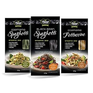 Planet Plant-Based Bio Protein Pasta Mix / 3er-Pack (3x200g) / Eiweiß Pasta / Schwarze Bohnen Spaghetti / Edamame…
