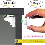 Eco-Baby Magnetic Cabinet Locks Child Safety for Drawers and Cabinets - Kitchen Child Proof Cabinet Locks - Baby Proofing Safety (20 Locks & 3 Keys)