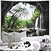 Ice jazz Mountain Cave Tapestry Waterfall Tapestry Forest Tree Tapestry Nature Tapestry Wall Hanging for Bedroom Living Room Dorm