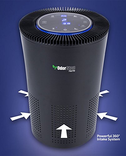 OdorStop HEPA Air Purifier with H13 HEPA Filter, UV Light, Active Carbon, Multi-Speed, Sleep Mode and Timer (OSAP5, Silver Gray) - Thumbnail 2