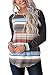 Grace's Secret Women's Long Sleeve T Shirt Casual Striped O Neck Raglan Sleeve Blouse Tops Dark Grey XX-Large