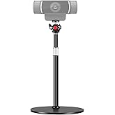 Nycetek Webcam Tripod Stand for Desk: Webcam Stand for Logitech Brio | C920 | C922 | C615 | C930e - Height & Angle Adjustable Desktop Tripod for Light & 1/4" Thread for Live Streaming | Video Calling
