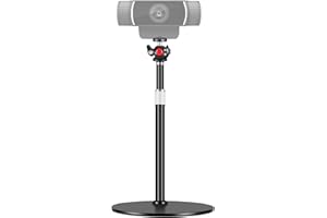 Nycetek Webcam Tripod Stand for Desk: Webcam Stand for Logitech Brio | C920 | C922 - Height & Angle Adjustable Desktop Tripod