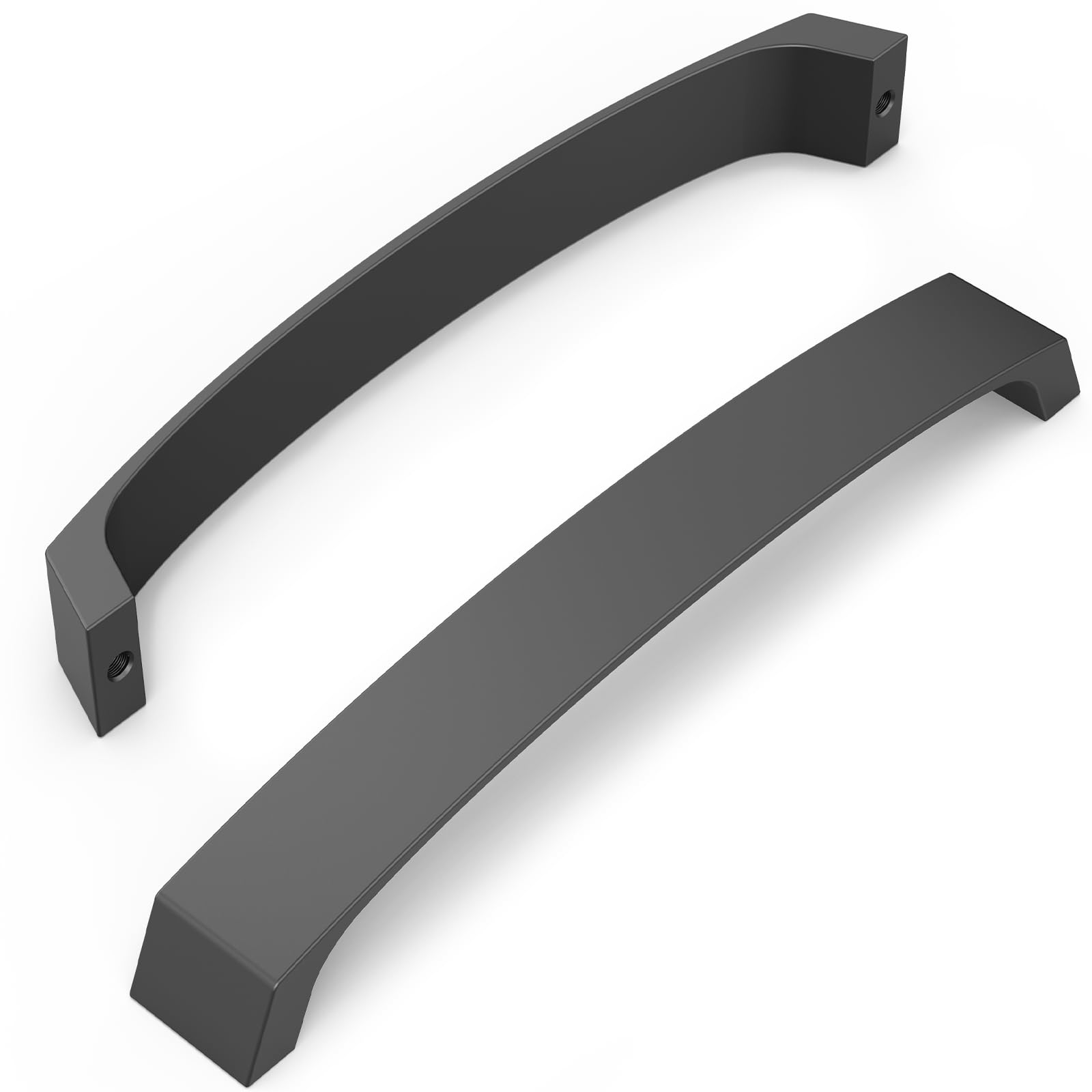 FURNIWARE Pack of 10 Black Cabinet Handles, Cupboard Handles Drawer Pulls 192mm(7.6 Inch) Hole Center, Hardware Modern Kitchen Cabinet Door Handles, for Kitchen and Bathroom Cabinets Cupboard